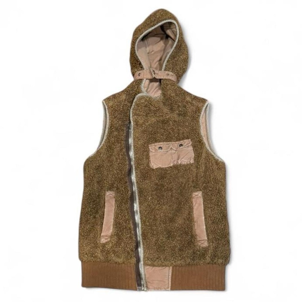 Y2K Vintage Diesel Gorizia Reversible Asymmetrical Hooded Sherpa Vest